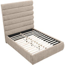 Meridian Adam Beige Chenille Fabric Full Bed IMAGE 7