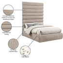 Meridian Adam Beige Chenille Fabric Full Bed IMAGE 10