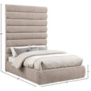 Meridian Adam Beige Chenille Fabric Full Bed IMAGE 9