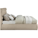  Color_Beige  Size_King  -- Adam Beige Chenille Fabric Upholstered King Bed IMAGE 4