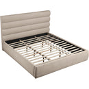  Color_Beige  Size_King  -- Adam Beige Chenille Fabric Upholstered King Bed IMAGE 7