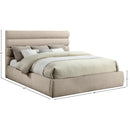  Color_Beige  Size_King  -- Adam Beige Chenille Fabric Upholstered King Bed IMAGE 9