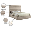  Color_Beige  Size_King  -- Adam Beige Chenille Fabric Upholstered King Bed IMAGE 10
