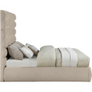  Color_Beige  Size_King  -- Adam Beige Chenille Fabric Upholstered King Bed IMAGE 4