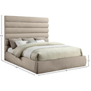 Meridian Adam Beige Chenille Fabric King Bed IMAGE 9