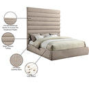  Color_Beige  Size_King  -- Adam Beige Chenille Fabric Upholstered King Bed IMAGE 10