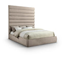  Color_Beige  Size_King  -- Adam Beige Chenille Fabric Upholstered King Bed IMAGE 1