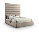 Meridian Adam Beige Chenille Fabric King Bed IMAGE 1
