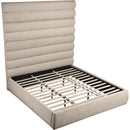 Meridian Adam Beige Chenille Fabric King Bed IMAGE 7