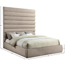  Color_Beige  Size_King  -- Adam Beige Chenille Fabric Upholstered King Bed IMAGE 9