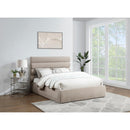  Color_Beige  Size_Queen  -- Adam Beige Chenille Fabric Upholstered Queen Bed IMAGE 2