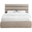 Meridian Adam Beige Chenille Fabric Queen Bed IMAGE 3