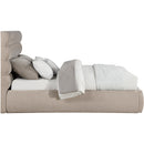  Color_Beige  Size_Queen  -- Adam Beige Chenille Fabric Upholstered Queen Bed IMAGE 4