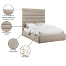  Color_Beige  Size_Queen  -- Adam Beige Chenille Fabric Upholstered Queen Bed IMAGE 10