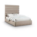 Color_Beige Size_Queen -- Adam Beige Chenille Fabric Upholstered Queen Bed IMAGE 1