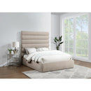 Color_Beige  Size_Queen  -- Adam Beige Chenille Fabric Upholstered Queen Bed IMAGE 2