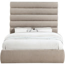  Color_Beige  Size_Queen  -- Adam Beige Chenille Fabric Upholstered Queen Bed IMAGE 3