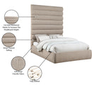  Color_Beige  Size_Queen  -- Adam Beige Chenille Fabric Upholstered Queen Bed IMAGE 10