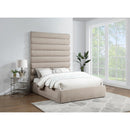  Color_Beige  Size_Queen  -- Adam Beige Chenille Fabric Upholstered Queen Bed IMAGE 2
