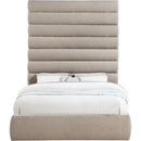  Color_Beige  Size_Queen  -- Adam Beige Chenille Fabric Upholstered Queen Bed IMAGE 3
