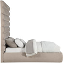  Color_Beige  Size_Queen  -- Adam Beige Chenille Fabric Upholstered Queen Bed IMAGE 4