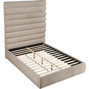  Color_Beige  Size_Queen  -- Adam Beige Chenille Fabric Upholstered Queen Bed IMAGE 7