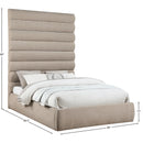  Color_Beige  Size_Queen  -- Adam Beige Chenille Fabric Upholstered Queen Bed IMAGE 9