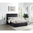  Color_Black  Size_Full  -- Adam Black Chenille Fabric Upholstered Full Bed IMAGE 2