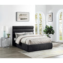 Meridian Adam Black Chenille Fabric Full Bed IMAGE 2