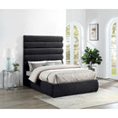  Color_Black  Size_Full  -- Adam Black Chenille Fabric Upholstered Full Bed IMAGE 2