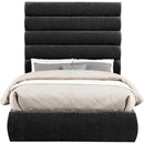  Color_Black  Size_Full  -- Adam Black Chenille Fabric Upholstered Full Bed IMAGE 3