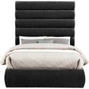 Meridian Adam Black Chenille Fabric Full Bed IMAGE 3
