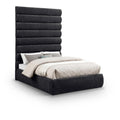  Color_Black  Size_Full  -- Adam Black Chenille Fabric Upholstered Full Bed IMAGE 1