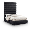  Color_Black  Size_Full  -- Adam Black Chenille Fabric Upholstered Full Bed IMAGE 1