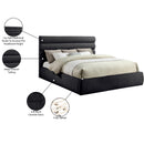  Color_Black  Size_King  -- Adam Black Chenille Fabric Upholstered King Bed IMAGE 10