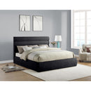  Color_Black  Size_King  -- Adam Black Chenille Fabric Upholstered King Bed IMAGE 2