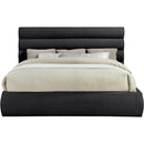  Color_Black  Size_King  -- Adam Black Chenille Fabric Upholstered King Bed IMAGE 3