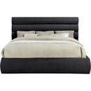 Meridian Adam Black Chenille Fabric King Bed IMAGE 3