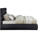  Color_Black  Size_King  -- Adam Black Chenille Fabric Upholstered King Bed IMAGE 4