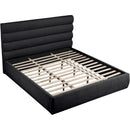 Meridian Adam Black Chenille Fabric King Bed IMAGE 7