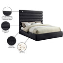  Color_Black  Size_King  -- Adam Black Chenille Fabric Upholstered King Bed IMAGE 10