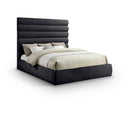  Color_Black  Size_King  -- Adam Black Chenille Fabric Upholstered King Bed IMAGE 1