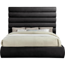  Color_Black  Size_King  -- Adam Black Chenille Fabric Upholstered King Bed IMAGE 3