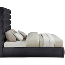  Color_Black  Size_King  -- Adam Black Chenille Fabric Upholstered King Bed IMAGE 4