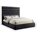  Color_Black  Size_King  -- Adam Black Chenille Fabric Upholstered King Bed IMAGE 9