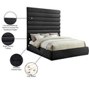  Color_Black  Size_King  -- Adam Black Chenille Fabric Upholstered King Bed IMAGE 10