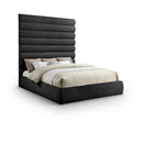  Color_Black  Size_King  -- Adam Black Chenille Fabric Upholstered King Bed IMAGE 1