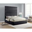 Color_Black  Size_King  -- Adam Black Chenille Fabric Upholstered King Bed IMAGE 2