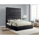 Meridian Adam Black Chenille Fabric King Bed IMAGE 2