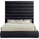  Color_Black  Size_King  -- Adam Black Chenille Fabric Upholstered King Bed IMAGE 3